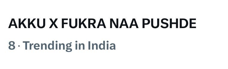 irfan_ranjani's tweet photo. AKKU X FUKRA NAA PUSHDE trending in India at number 8. https://t.co/NtUxKYyNx2
