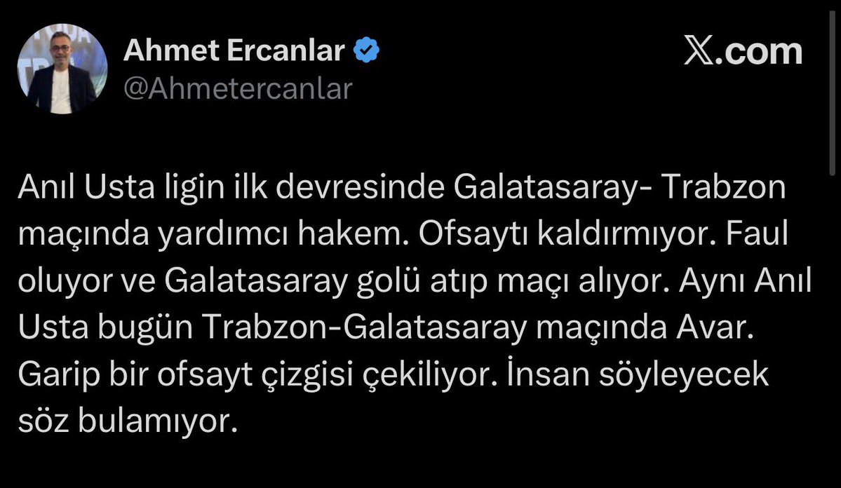 emrenalbant90's tweet photo. Size süper ligde hakemlerin; doğru bile olsa Galatasaray’ın lehine karar vermekten nasıl korkutulduğunu göstereyim.

Hakem Anıl Usta Avar kariyerinin zirvesini hep Galatasaray’ın çekişmeli maçlarında yapıyor.

Başakşehir maçında bilin bakalım o ofsaytı çizen kim?

Yönetim takip eder herhalde.