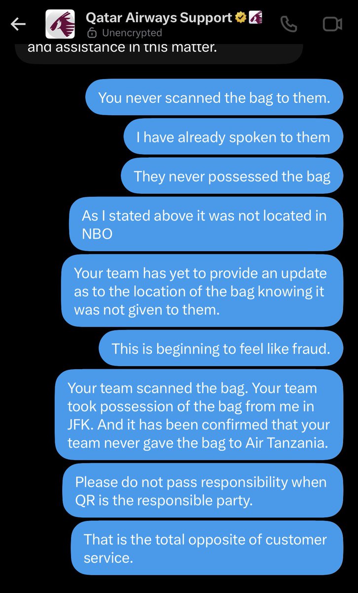 stormgenah's tweet photo. @emirates would you treat a paying customer like this? @qatarairways is this customer service? 

Thank you, again @AirTanzania for your help. https://t.co/PIoRPw79Ef