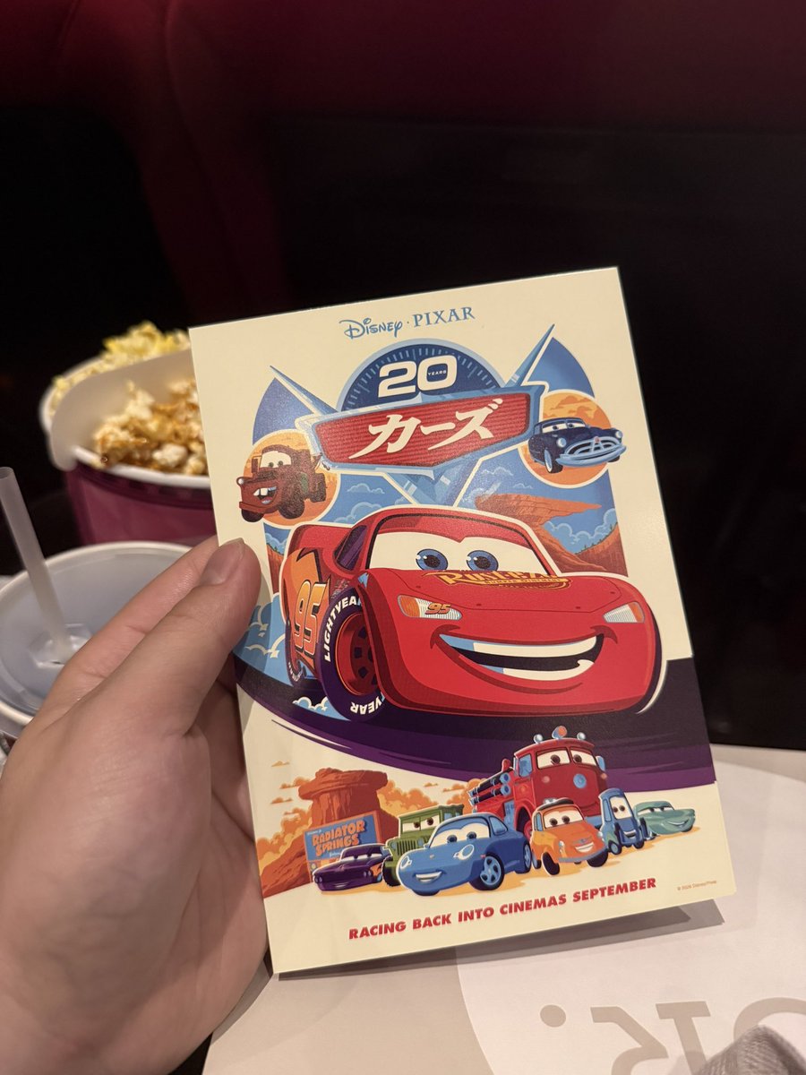GASSY_996's tweet photo. １週間限定公開観るぜー
映画館でみるカーズは小学生以来。
今回は嫁さんと。 https://t.co/qE5d5b6xqd