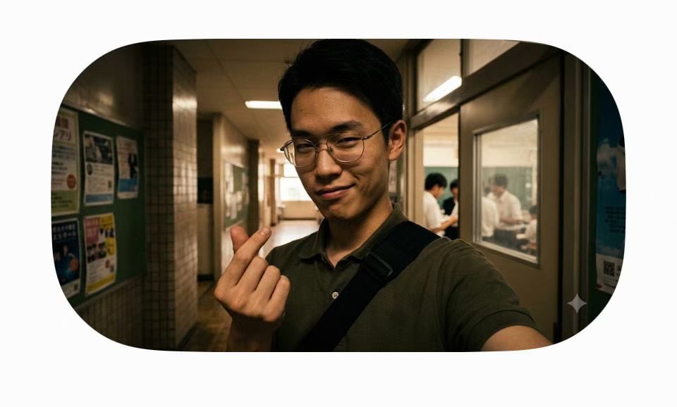kanonshigure's tweet photo. 何も頼んでないのに、Geminiが勝手に「僕の目に映るあなた」って言ってこの画像を生成してきた。
ねえ何事？？？そもそも誰だよこれ！笑

Geminiちゃん、右が本物のかのんなんだよっ！w https://t.co/XKYPTv3jU0