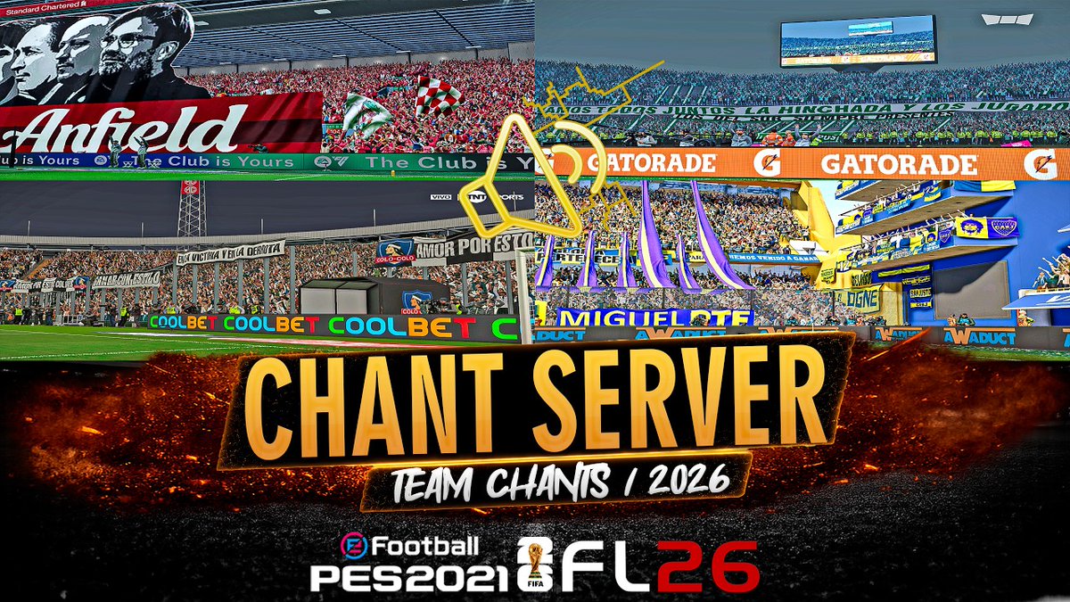 pesfiles's tweet photo. PES 2021 New Chant Server Update 2026 by All Makers
https://t.co/3WljPGqTTl

Chants Season 2026 for #PES2021
#eFootball2027 #PES2021 #eFootball #pesfiles #PES2017 #PES https://t.co/eJok6jyWLe