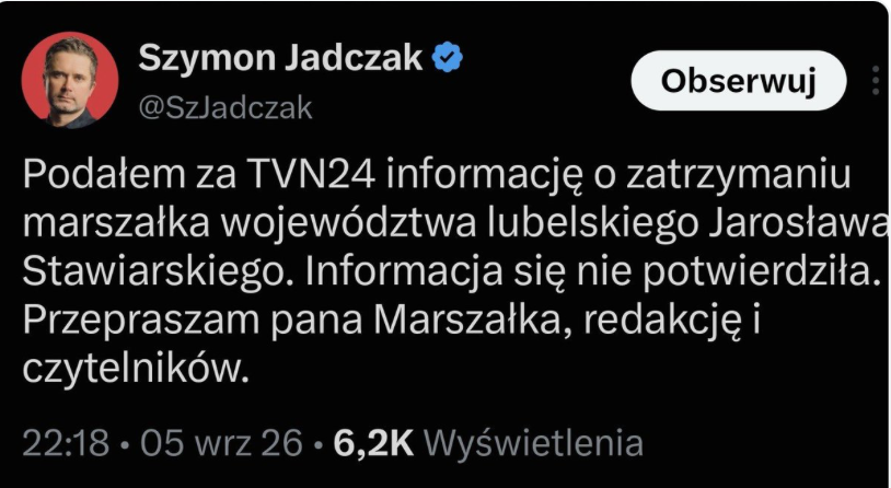 sjastrzebowski's tweet photo. Podałem za TVN24, ale artykulik miałem akurat gotowy. 😂 https://t.co/zRg4QQCEop