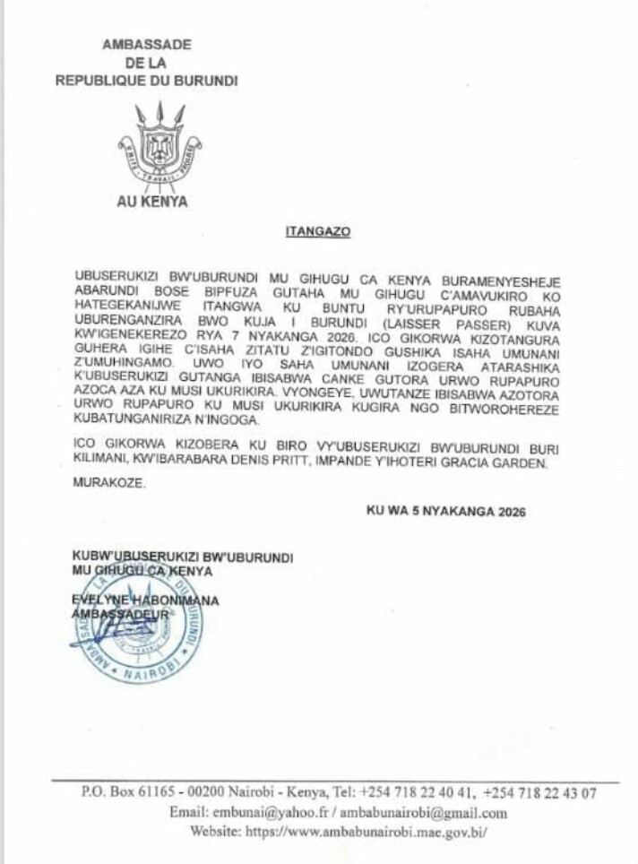 EastAfricaGov's tweet photo. The Embassy of Burundi 🇧🇮 in Kenya 🇰🇪 is with Much Concerns on how Burundians🇧🇮 are being mistreated, harassed and being thrown out like Chicken. We call upon the Chairperson of East African Heads of State H.E. @KagutaMuseveni to Immediately call for Summit to tame @WilliamsRuto https://t.co/HWqdM61xls