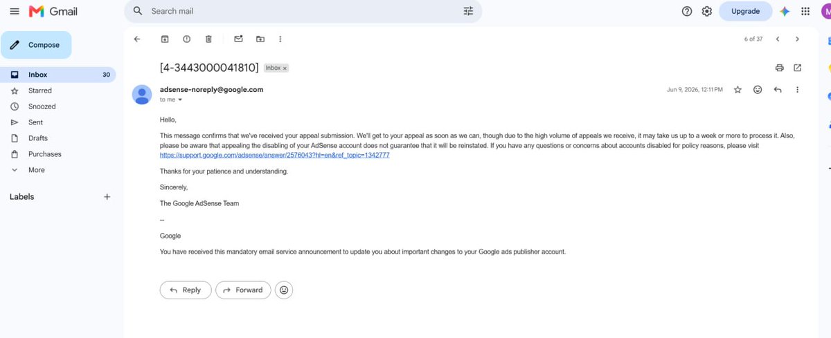 diamba269538's tweet photo. @TeamYouTube @TeamYouTube An appeal regarding the blocked AdSense account was submitted on June 9, but haven't received a response even after 90 days. Why can't I just link my channel to some MCN's AdSense account? Could you please restore the option to change the AdSense? https://t.co/oZM9nOahNx
