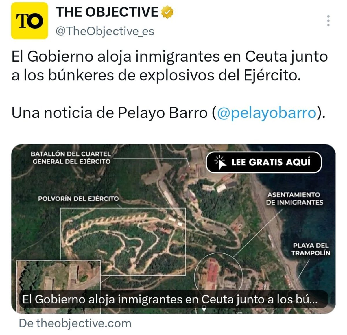 jusapolmadrid's tweet photo. 🚨 RIESGO ESTREMO CEUTA

Marlaska no solo ignoró la invasión que conocía de antemano, sino que ahora decide alojar a los invasores a escasos metros de los polvorines y búnkeres de explosivos y depósitos de gas de la ciudad.

#MarlaskaTraicion
#MarlaskaDimision
#MarlaskaAPrision https://t.co/dlahF8yDfV