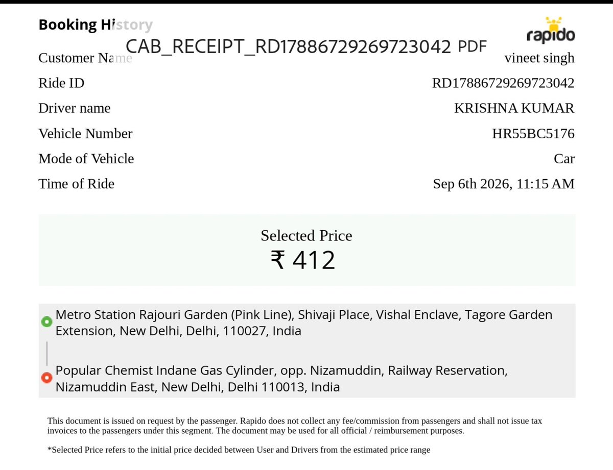 wickedvinny's tweet photo. @rapidoapp_ @nch1915 Hey @RapidoCabs, didn’t know your "doorstep drop-off" meant the middle of the main road outside Nizamuddin station! Captain refused to go inside claiming "parking is extra." Glad to know I paid for a cab just to get a bonus cardio session with all my luggage. https://t.co/o0uYNPbiHh