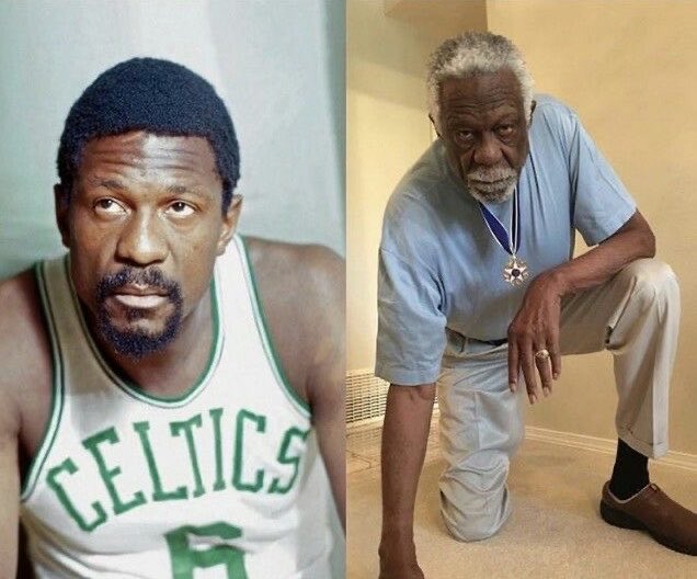 Ghetto_kd's tweet photo. Boston Celtics legend Bill Russell took a knee wearing his PresidentialMedal of Freedom in 2017 in support of athlete protesting social injustice ❤️ https://t.co/DEvMidkLHu