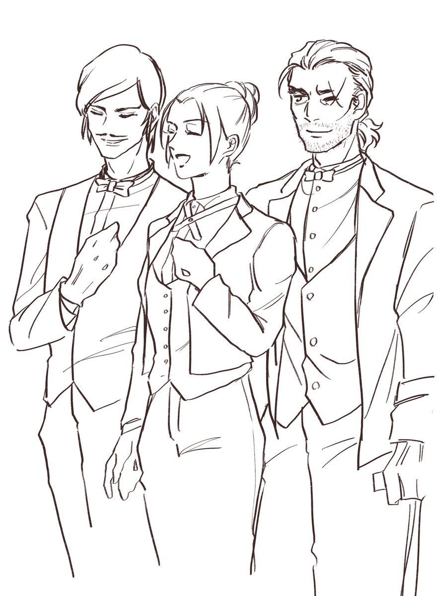 kn_kjrs's tweet photo. こっちも線のままだけど、イベント日記で描いてたngnトリオ放流
敢助、高明、由衣 https://t.co/a7bFqsBmfW
