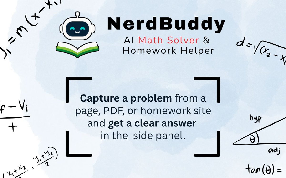 ExtensioHub's tweet photo. When one line of a math problem stops your progress, retyping the whole exercise adds friction. NerdBuddy lets you capture the exact area on a webpage or PDF preview and inspect a short answer or step-by-step method.

https://t.co/1etqQ1zUD0 https://t.co/D28Q1xoB6W