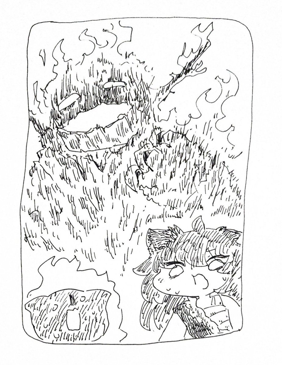 okinakasi's tweet photo. ビッグウッドが燃えてゆく https://t.co/NZOi1OvUt6