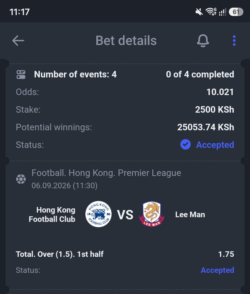 kipngetich2005's tweet photo. 10 Odds ✅

Over 1.5 First Half ✅️

PARIPESA ✅️

Paripesa https://t.co/CQbDtaJVLR

Apk Download https://t.co/DLB05cWzdw

Promocode KIPNGETICH

Code S2PSB https://t.co/Y2DnnGDxDH