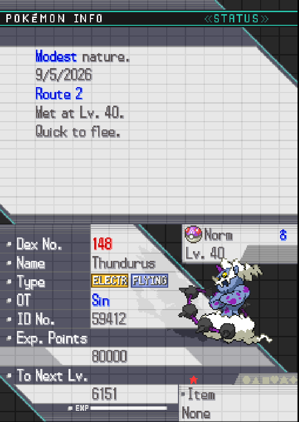 Sinamare0's tweet photo. After 12416 encounters for just Thundurus I got my first shiny genie. This has been a brutal hunt for me since I'm also hunting Tornadus at the same time. https://t.co/c1fzWmqA3T