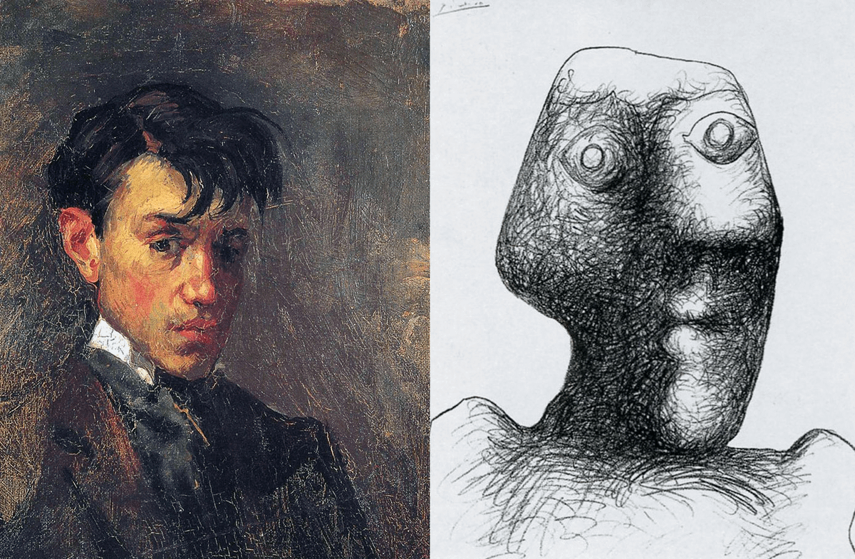 bonnibloop_'s tweet photo. Pablo Picasso's Self Portraits Before And After They/Them Pussy https://t.co/x8rILpK2W2