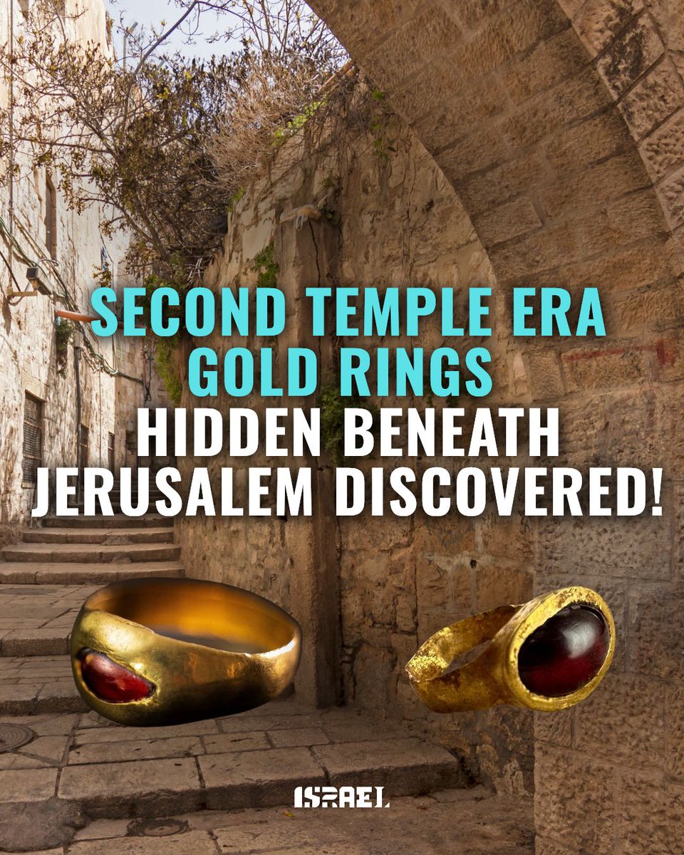 Israel's tweet photo. 💍🇮🇱 A tiny gold ring may reveal the life in Jerusalem at the time of the Jewish temple.

Dating to the Second Temple period, the 2,200-year-old ring was discovered in the City of David alongside other jewelry beneath the floors of a wealthy family home.

Researchers believe the valuables may have been deliberately placed beneath the floors as part of a recurring custom rather than hidden for safekeeping.

📸: Israel Antiquities Authority / City of David 
https://t.co/OlRJPj6PkL