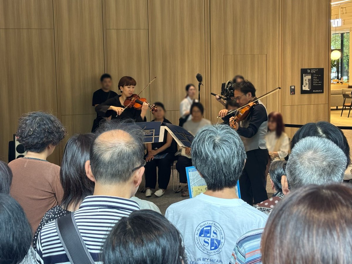 osclassic2026's tweet photo. 【#大阪クラシック 2026 第4公演🎻】

アーバンネット御堂筋ビルにて、大阪フィルのVn.石原優香とVla.井野邉大輔のデュオによる演奏会🎵モーツァルトとロッラの二重奏曲をお楽しみいただきました✨

入場制限となりご入場いただけなかった皆様、大変申し訳ございませんでした💦 https://t.co/ejQKfHCHu9