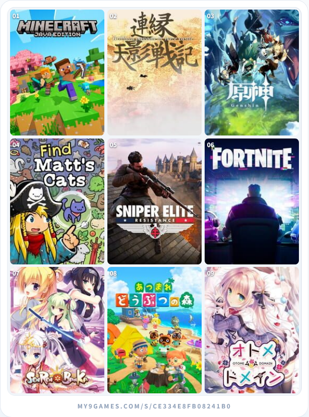 Tsubakura_Lapi's tweet photo. 私を構成する9つのゲーム https://t.co/n2lIJama1i