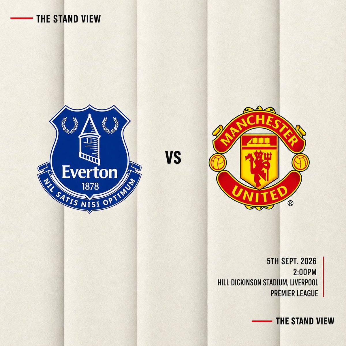 TheStandView's tweet photo. Last season, Everton beat Manchester United at old-trafford 1-0, but United returned the favour in the away game in February, beating Everton by the same number of goals.

Everton have started the season so well, picking up one win and a draw against Crystal Palace and Bournemouth, respectively. A game against Manchester will be a true test of their mentality against a big team this season.

They lost at the same fixture earlier this year and wouldn't want a repeat of that.

Manchester United, on the other hand, reacted to a humiliating opening-game defeat to newly promoted side Hull City by beating another newly promoted side, Ipswich Town, at home in an emphatic 5-2 win, with club captain Bruno Fernandes scoring a hat-trick. United fans will hope his form can continue.

But Everton is a decent side even though they only managed 6 home wins across the Premier League campaign last season and just 23 points secured at their new stadium. They've won 1/1 this season; can they make it 2/2 at home today against Manchester United?

Manchester United had an underwhelming away record last season, winning just 7, drawing 8 and losing 4 games on the road in the Premier League. They've already lost their first away win to a newly promoted side; today's game is against a familiar foe. Can they edge Everton? We will see; the game kicks off at 2:00 PM.