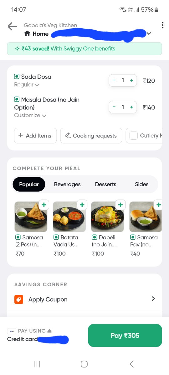 prasad_p_k's tweet photo. Blatant price manipulation by @zomato . Same restaurant. Same items. Check the difference. At least @Swiggy was a bit considerate with the mark up! Mind you, delivery fees and taxes are extra! What exactly are we getting charged this markup for? @TOIIndiaNews @jagograhakjago https://t.co/TVUhI5IfWE