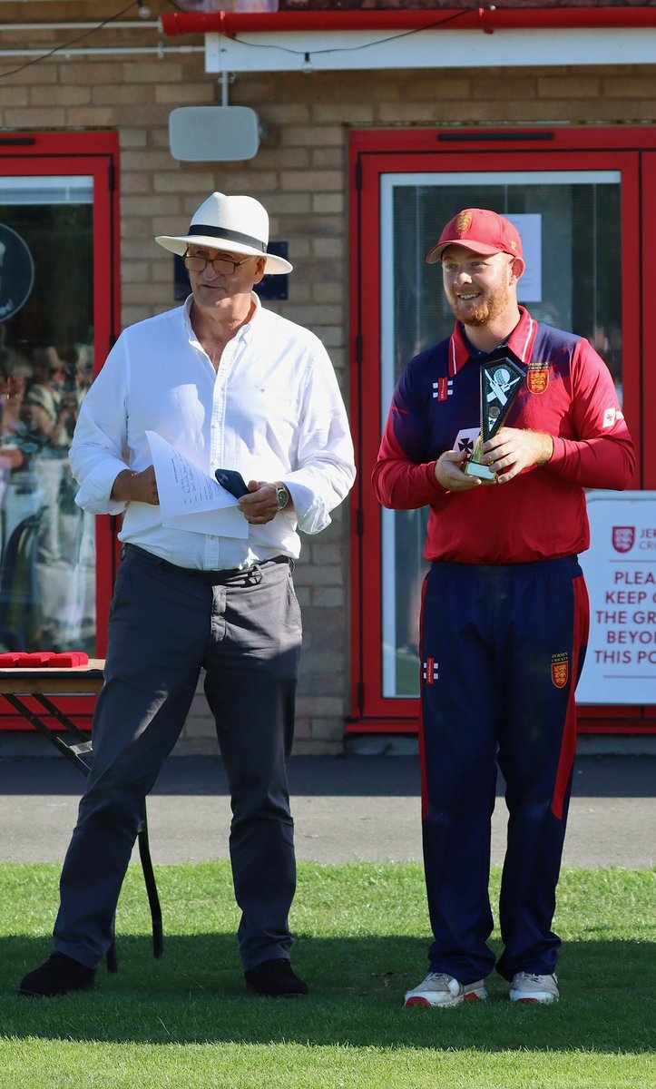 cricketinjersey's tweet photo. 🔴 MENS INTER-INSULAR | POTM 🔴
Ben Ward delivered with both bat and ball, taking 2/24 from his 10 overs before returning with the bat to score an unbeaten 82* (86).
Ben hit the winning runs, securing another Inter-Insular victory for Jersey. 🏆
📸 Guarin Clayton
#backingred https://t.co/QmhL7ijNqz