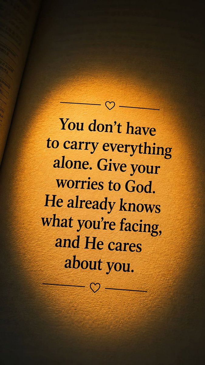 thompsonb2569's tweet photo. Casting all your care upon Him; for He careth for you. 
- 1 Peter 5:7 https://t.co/N96ujVeZqI