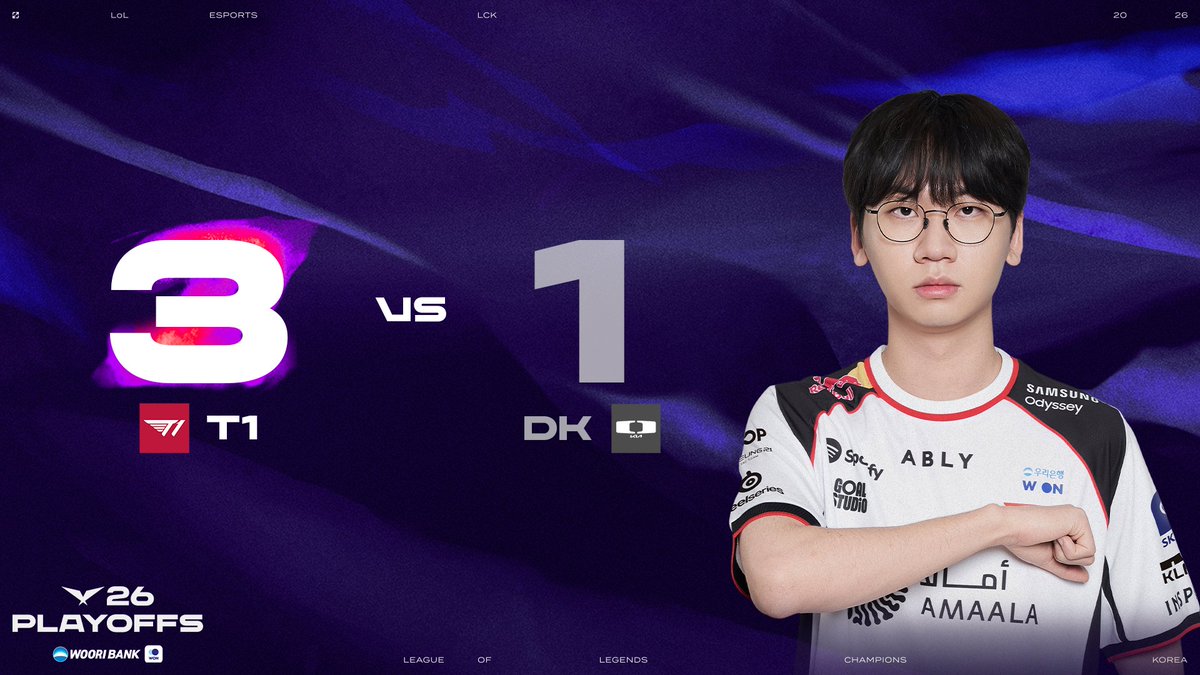 LCK's tweet photo. SEE YOU AT KSPO DOME!
@T1LoL lock in their 2026 #LCK Lower Finals appearance with a WIN! https://t.co/51Ll6NyeIr