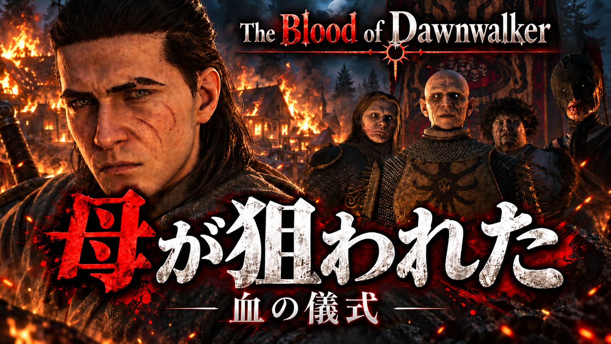 GARIVANgameTV's tweet photo. The Blood of Dawnwalker初見実況！
守られているはずのラスレア村。
しかしそこでは
🩸月に一度の血の儀式
⚠️弱った人間は“間引き”
そしてついに、コーエンの母親が標的に。
村人たちが反旗を翻したその時
コーエンに異変が起きる。
▶️https://t.co/dYIIDXIZIq
#TheBloodofDawnwalker #ゲーム実況 https://t.co/1NsRQwmb52