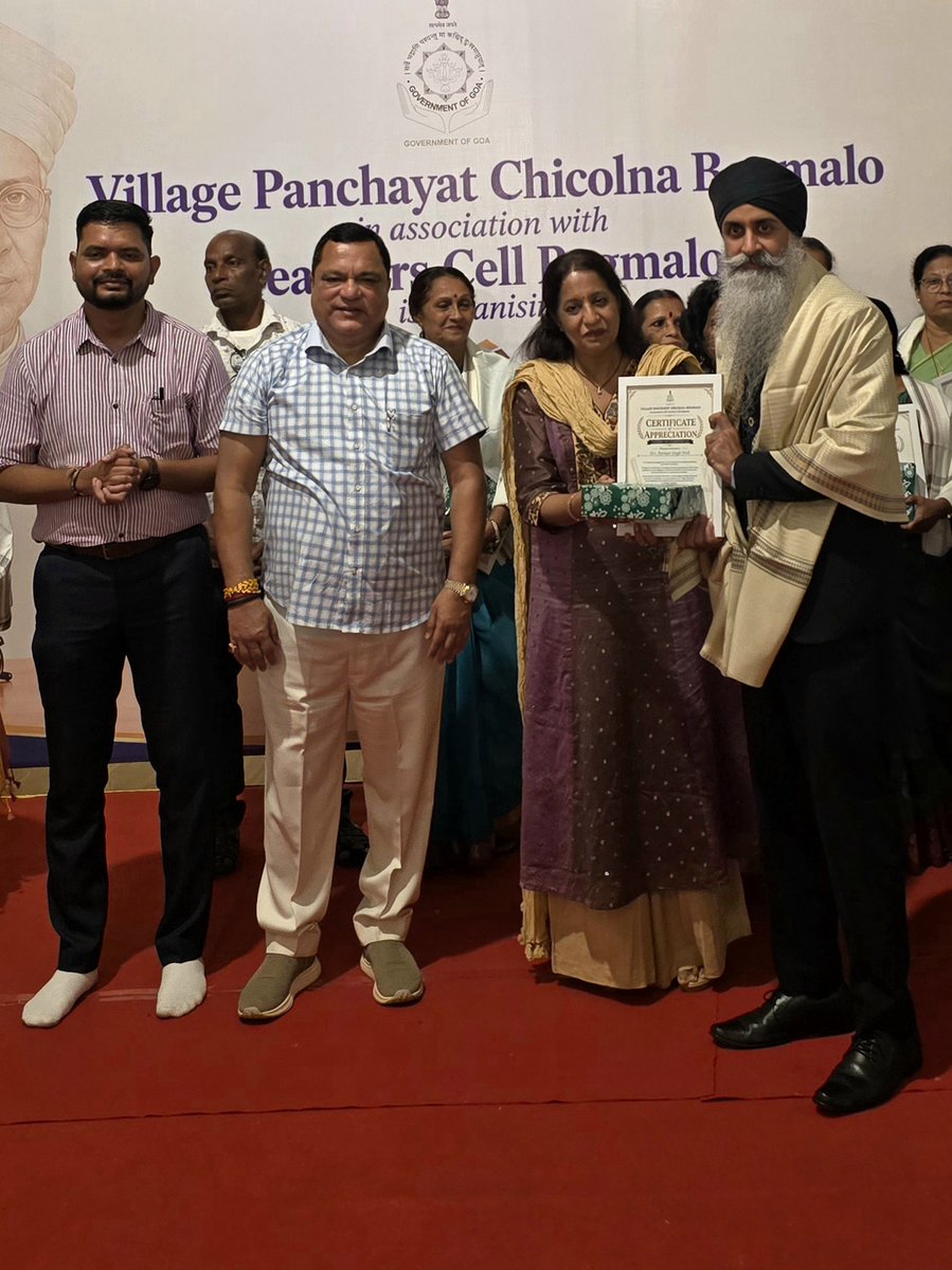 ParmeetOfficial's tweet photo. Honored to be felicitated yesterday on #TeachersDay2026 by Hon. Minister Shri Mauvin Godinho &amp; Sarpanch Shri Sankalp Mahale in Bogmalo! 💐

At @AviationPlanet, mentoring future aviators is at the heart of what we do. ✈️

#Aviation #Goa #Mentorship https://t.co/H7xIGTCdey
