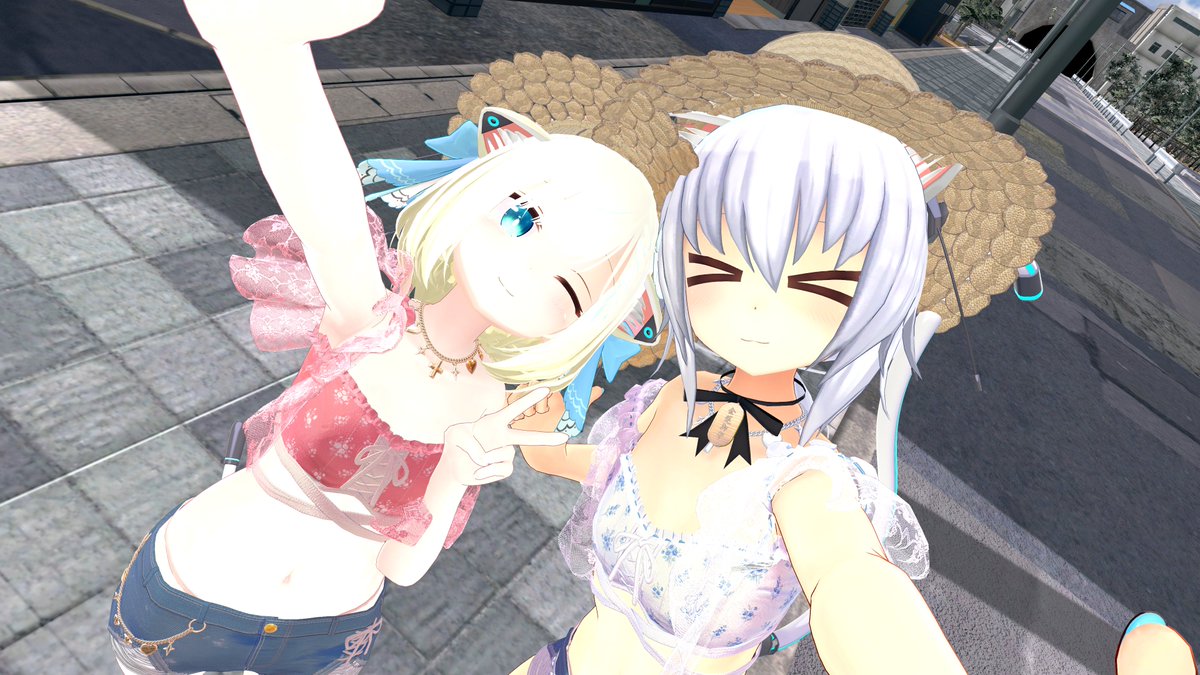 moero_fire's tweet photo. #ますきゃっと集会 の写真！
お揃いの水着やたくさん座れるでかい椅子 https://t.co/nqlkBcmyMo