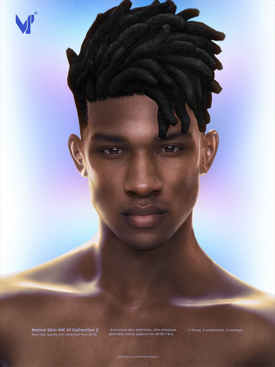 bank42n's tweet photo. BTTB 7 Native Skin MK VI Collection 2

Native Skin MK V Highlights:
- The newest addition to the MK VI series.
- Specially designed for a slimmer physique.
- High-quality facial and body skin texture.
- Inherit the biggest p***s texture rework from MK VI.
- 32 swatches, including 5 base, 3 undertones, 2 eyebrow options, and 2 overlay options.
- Full HQ mod compatibility.

Early Access is available now on Patreon and Direct Access on https://t.co/S3hLCuvQuM

Public Access on September 30, 2026)