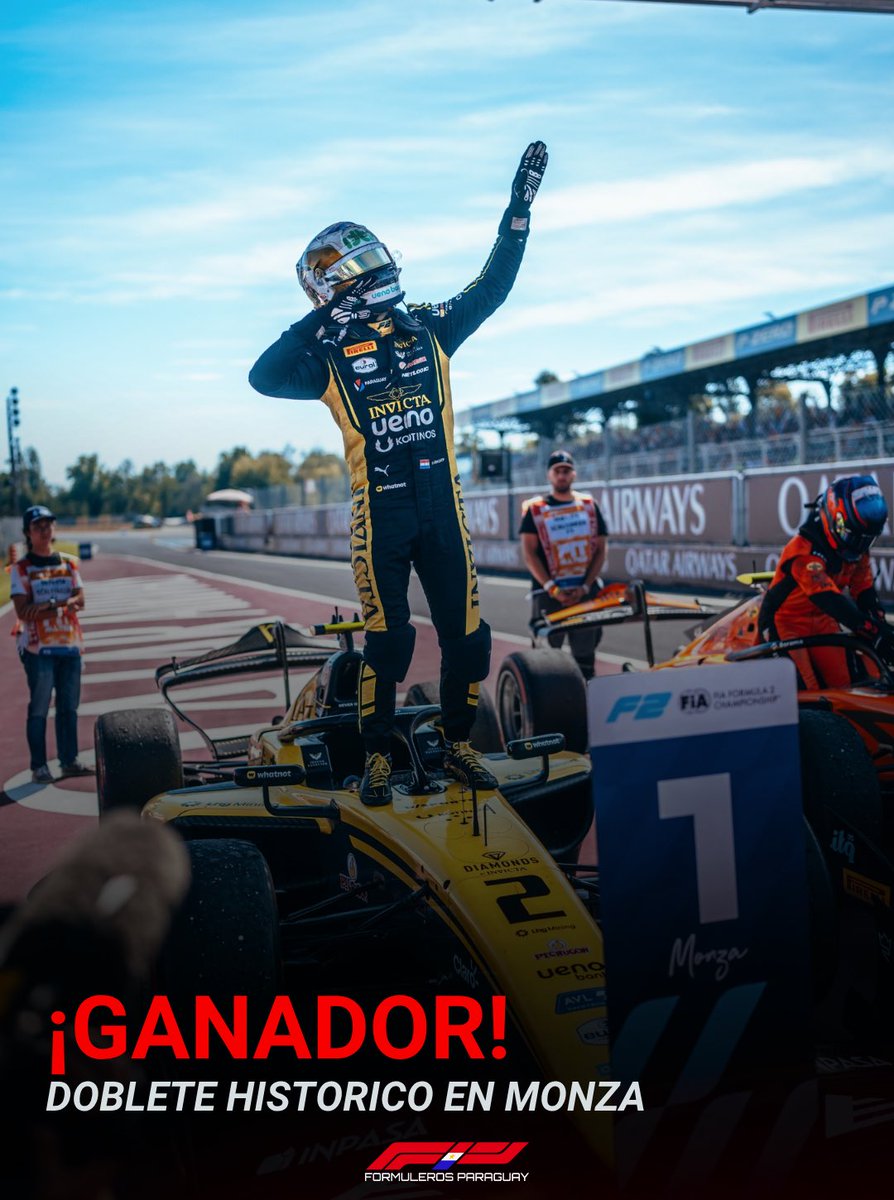 formuleros_py's tweet photo. ¡QUE GRANDE JOSH!🇵🇾

Joshua Dürksen hace historia y concreta un doblete de victoria en Monza. Ayer ganaba la sprint y hoy, dando hasta lo último, también se queda con la carrera principal.

¡ORGULLOSOS DE VOS MITA’I!

#F2 #ItalianGP #Formuleros https://t.co/89fqgzdDRL