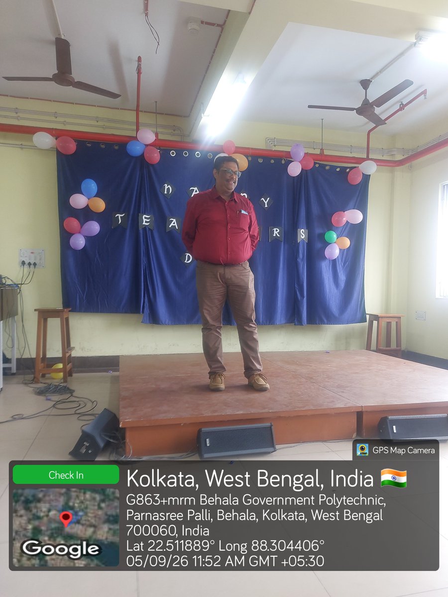 behalagovpoly's tweet photo. 🎉 Happy Teacher’s Day from Behala Government Polytechnic! 📚✨

On Sept 5th, we honored Dr. Sarvepalli Radhakrishnan and celebrated our incredible faculty with heartfelt student performances. Thank you to the mentors shaping tomorrow's technical minds! 🙏💡

#TeachersDay2026 https://t.co/oMuSWM0APk