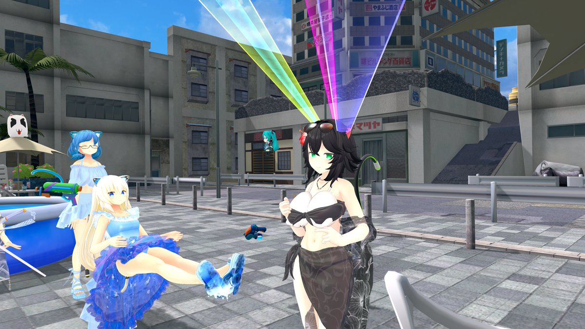 moero_fire's tweet photo. #ますきゃっと集会
ソーデスもプール満喫
自爆するしかねぇ
まよいちゃんカラーなミィますきゃ！ https://t.co/dEiBO31QKv