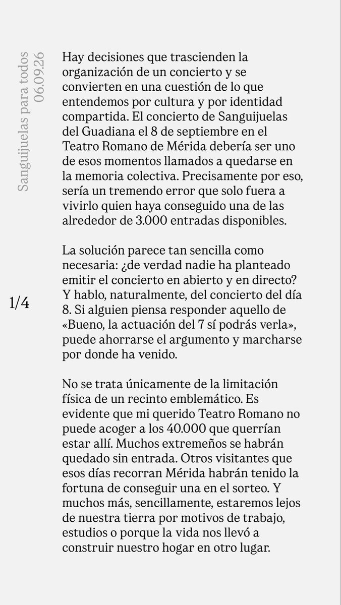 SergioParra97's tweet photo. Sanguijuelas para todos.

Una reflexión egoísta, pero sincera, de algo que debería ser compartido.

06.09.26 https://t.co/y8zymzcgou