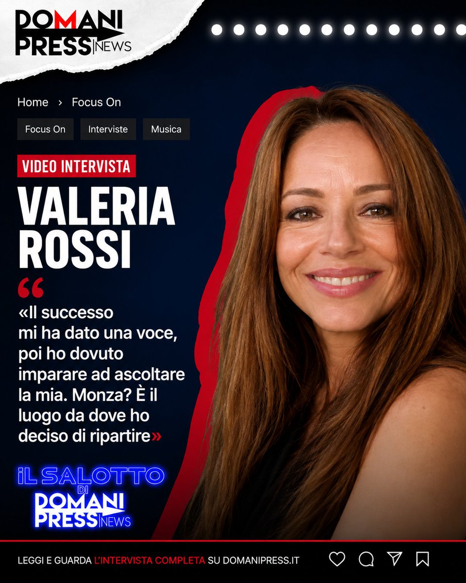 DomaniPress's tweet photo. Una hit può cambiarti la vita. Ma cosa succede quando diventa più famosa di te? Nel Salotto di #Domanipress, #ValeriaRossi si racconta oltre “#Treparole”: il successo, la solitudine, la maternità e il cambio di vita  🎥 Una Video intervista senza filtri.
https://t.co/r2lnXptFjh https://t.co/QY8TJhxvVA