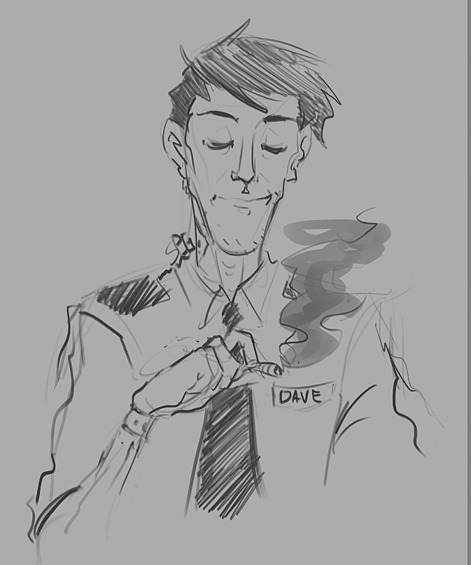 Springlockedguy's tweet photo. I did not mean to draw Dave, but he just happened. Unbothered, (mostly) unblemished, still smells. #williamafton #davemiller https://t.co/UN9G3SIqdq
