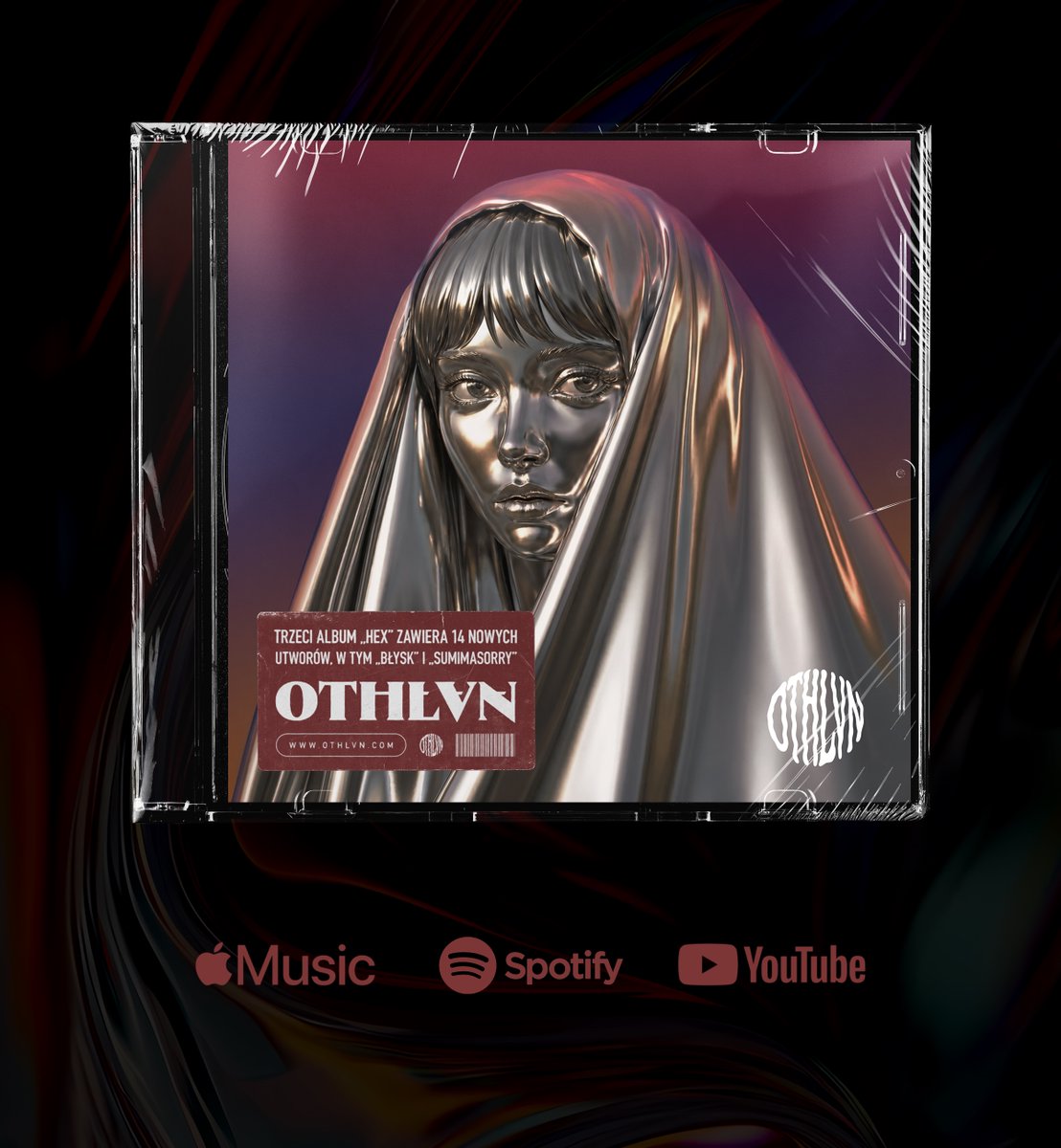 szmns's tweet photo. OTHLVN powraca z trzecim albumem „HEX”, rzucając klątwę na wszystko i wszystkich. 😈 Czternaście utworów weryfikuje współczesność poprzez satyrę, fikcję i złowieszczy żart. Linki do albumu w odpowiedzi. https://t.co/HQkSfgTni6