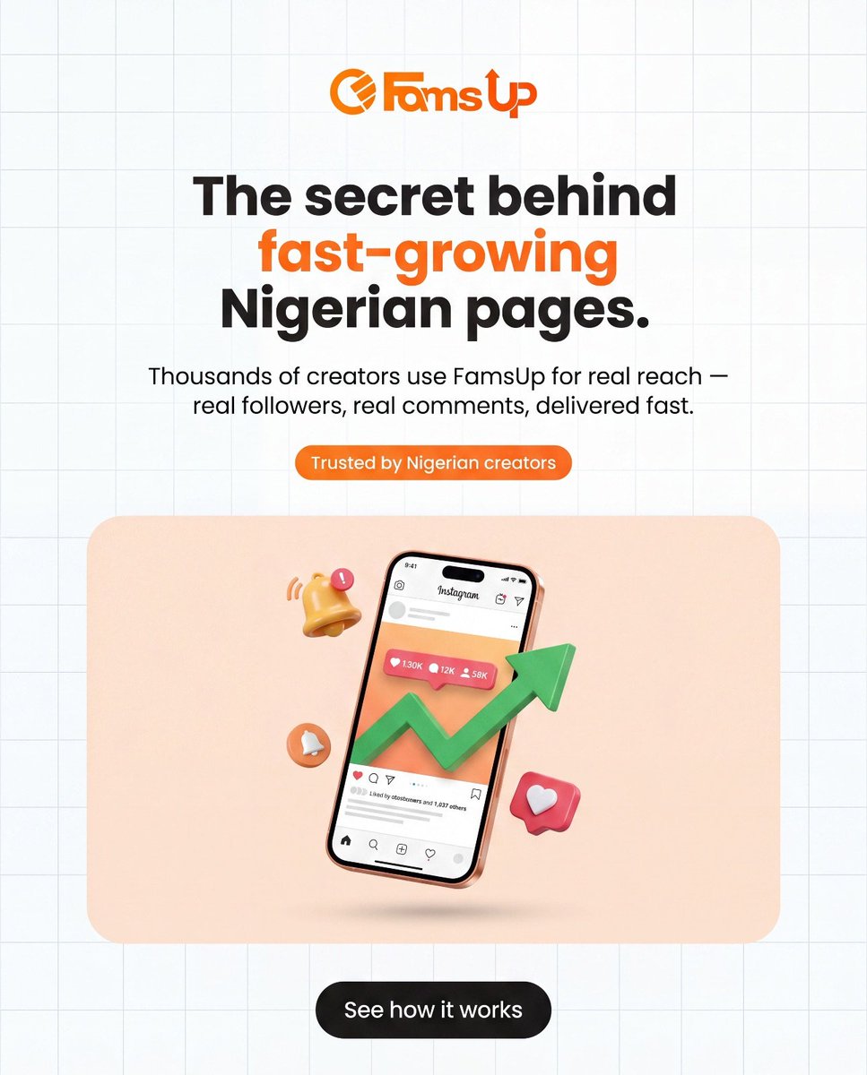 adewale_pa's tweet photo. Trusted by creators across Nigeria for authentic growth: #FamsUpCom. https://t.co/UXfNSZGMk6