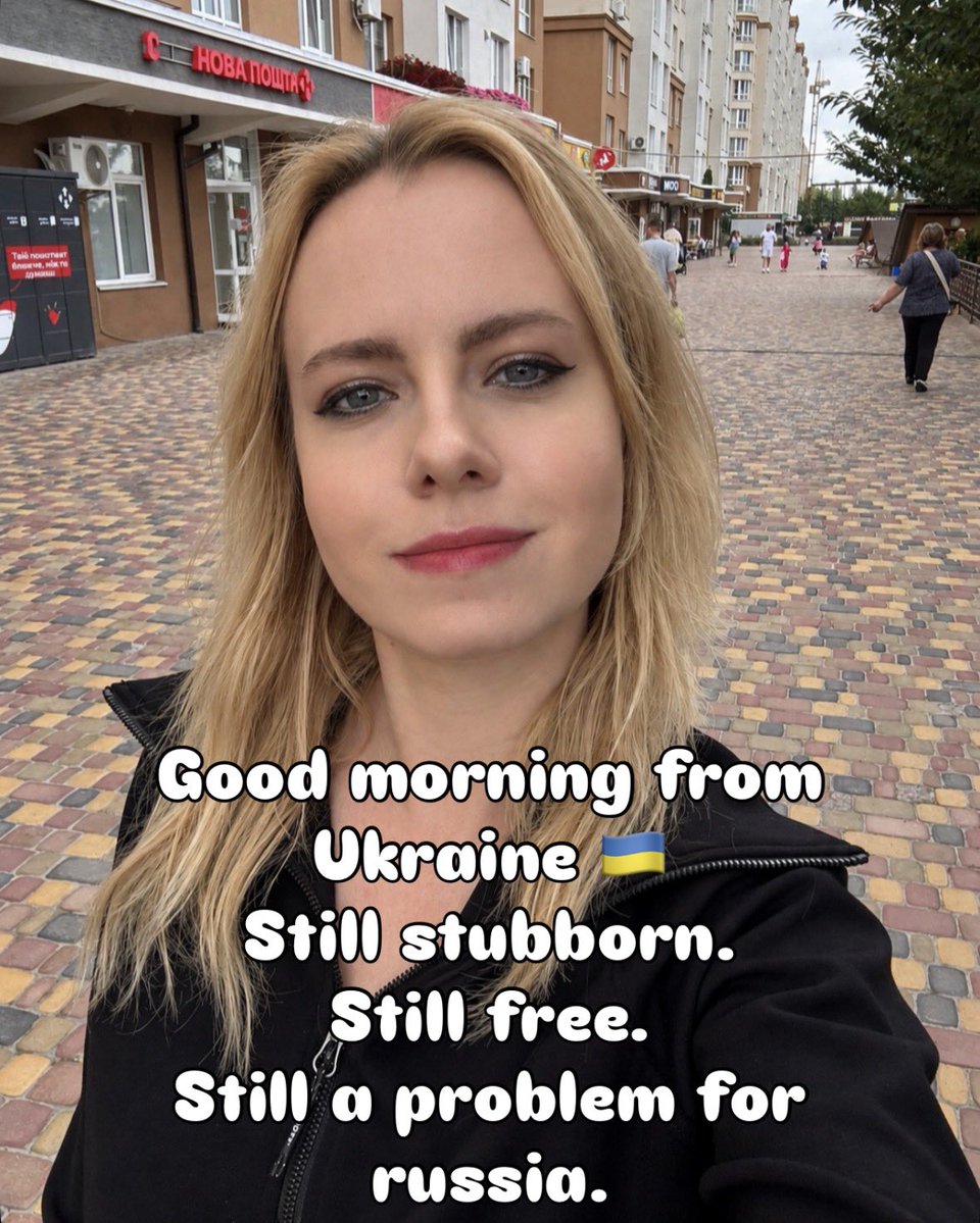 angelshalagina's tweet photo. Good morning from Ukraine 🇺🇦

Still alive.
Still stubborn.
Still free.
Still a problem for russia.

#ukraine #ukrainian #ukrainians #ukrainiangirl #war https://t.co/esJrqFmWwa