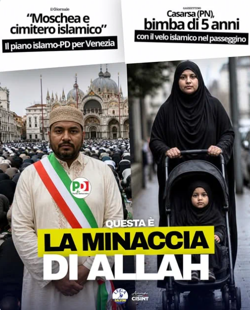 adrienne_gor's tweet photo. È qui la minaccia di Allah

Islamisti che vogliono entrare nelle istituzioni x islamizzare le nostre città e poi prendersi il Paese,bambine velate ancora nel passeggino,così da educarle fin da piccole alla sottomissione

Segnali di una integrazione fallita,che denuncio da 10 anni https://t.co/oZcl2gwfsh