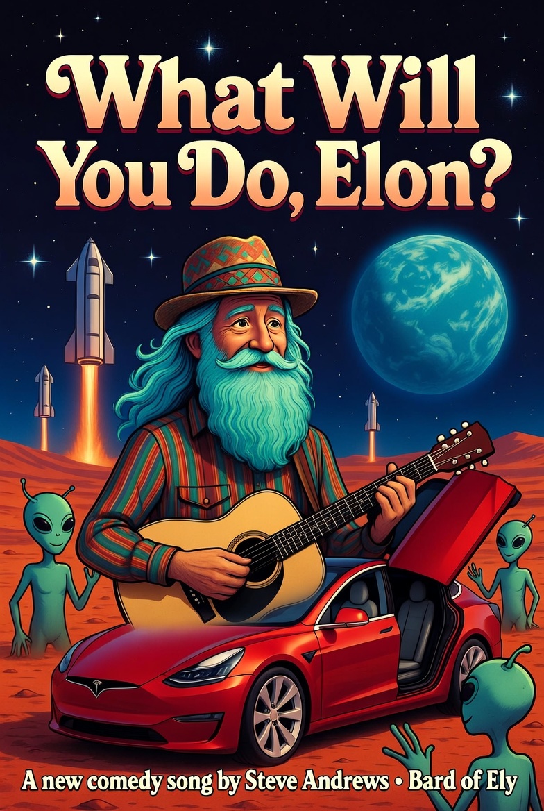 bardofely's tweet photo. Not now perhaps but I can see what #Elon is talking about. I think he's an #optimist and thinks about the #future. #AI can grow and produce food more efficiently than we can. AI can produce ways of creating and harnessing energy. AI can build housing. AI can do anything we can do but more efficiently. So Elon is a #visionary. In "What Will You Do, Elon?" I sing: "Can you bring us a bright future, will your plans help to save the Earth?" https://t.co/XTuw8wMpSq