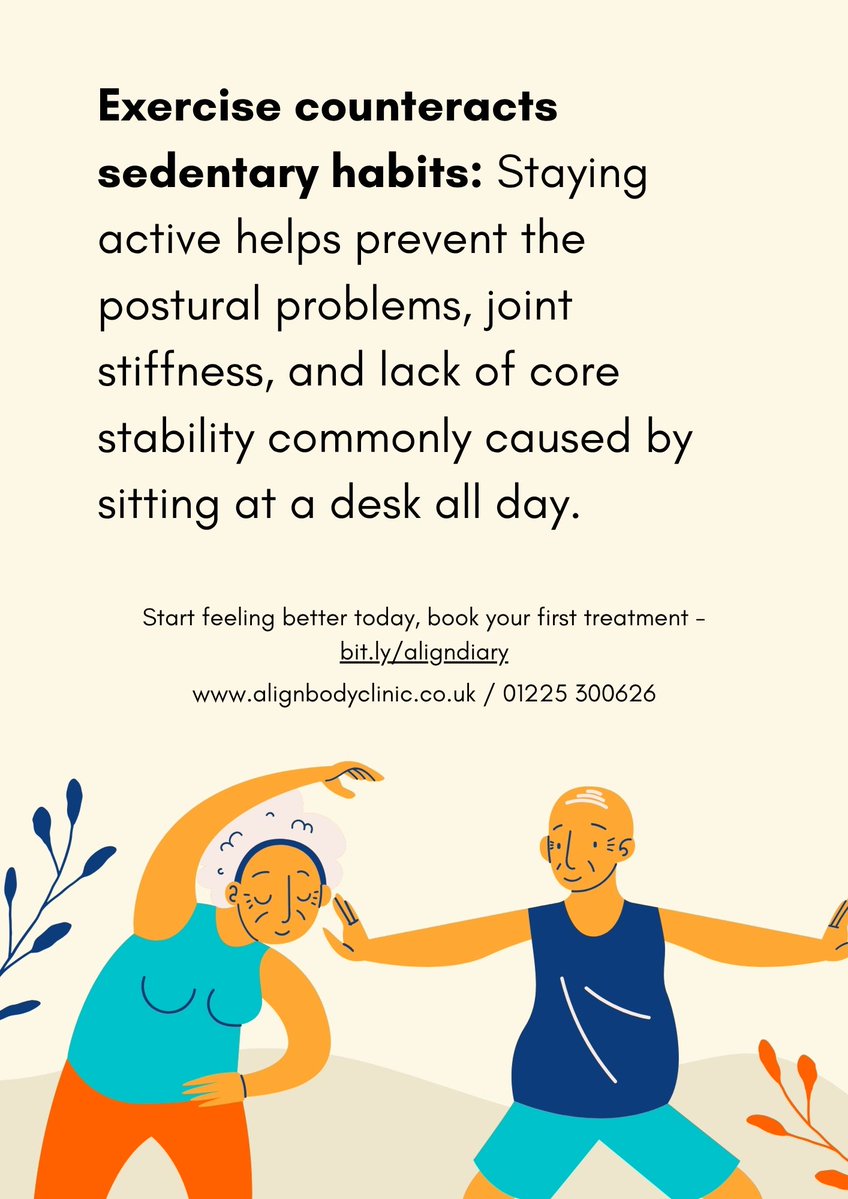 AlignBodyClinic's tweet photo. Sept 16th iss #NationalFitnessDay! 🏃♂️ Did you know prescriptive exercise is key to managing pain? At our Bath clinic, our osteopaths create tailor-made recovery programmes just for you. 🩺
Book your consultation: https://t.co/R866UDQXtj #BathUK #Osteopathy https://t.co/XiTV52ePdX