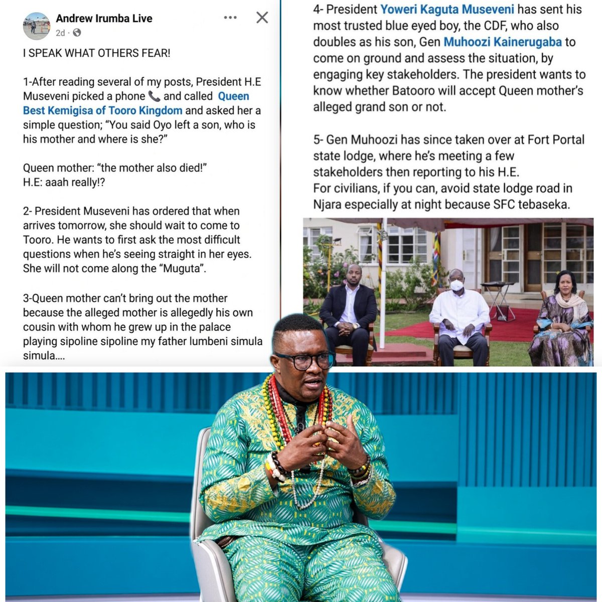 Karungisera2's tweet photo. Why is Andrew Irumba saying this about the late King Oyo?

 I have seen his posts wherein he paints the late King Oyo and his mother, Queen Best Kemigisa negatively.

What's the backstory? https://t.co/veh94nkYQs