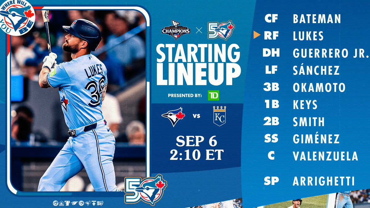 BlueJays's tweet photo. Going for the sweep! #BlueJays50 https://t.co/CQxxnkSsn1