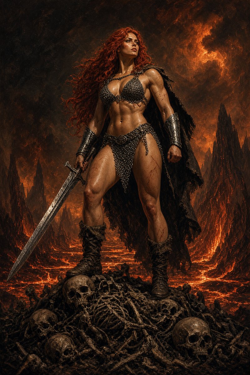 3dartJonasd's tweet photo. Red Sonja , Lava plains. https://t.co/cL1FuXZrPT