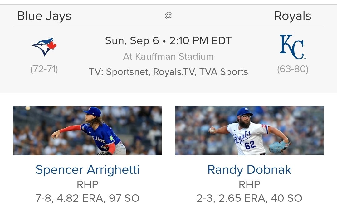 alex6ixsports's tweet photo. 📅#TorontoSports gameday; 9/6/2026📅
⚾️@BlueJays (72-71) ✈ KC; 2:10pm EDT
#BlueJays #BlueJays50
⚽️@AFC_Toronto (9-5-4) 🆚️ CGY; 2pm EDT
#AFCToronto #RunItOurWay https://t.co/6nniTLADLO