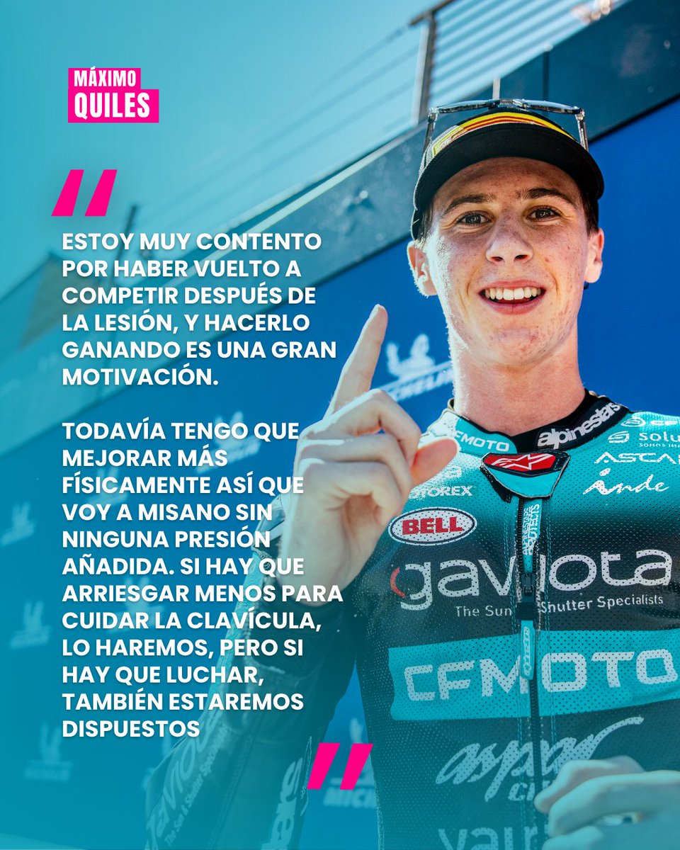 AsparTeam's tweet photo. ๐ฃ๏ธ Mรกximo Quiles ๐ฌ๐ง | ๐ช๐ธ
#CFMOTO #AsparTeam #SanMarinoGP https://t.co/XOKvPPtnBB