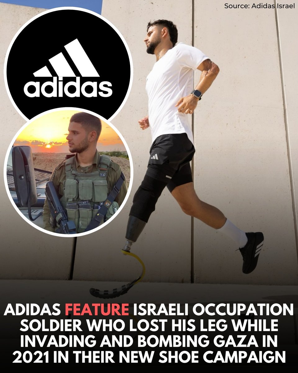 DiegoTouco's tweet photo. @Nizardisabelle @adidas Amputé apres avoir tué des gosses, il est ambassadeur d Addidas  @Le_CRIF @Elysee  @Nike  #boycottAddidas https://t.co/wGMqWHTHbo