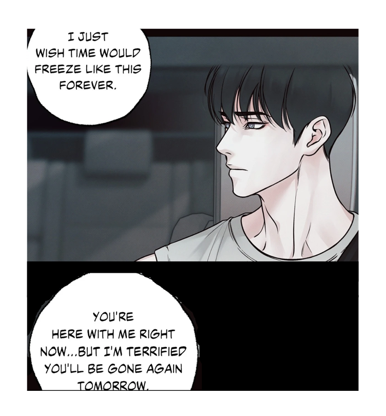 itsnotoveryettt's tweet photo. #Borderline #미혹의경계 *spoilers*  *fan theories*

I think Nanjo showed up at the hospital (ch 37) because he remembered Mok-Yeon's words from their drunken conversation that night before (ch 38):
"You are here with me right now... but I'm terrified you'll be gone again tomorrow."

Until ch 38, we might have thought Nanjo might have come to the hospital because he was driving the car that hit Mok-Yeon. But now we know the car didn't hit anyone; Mok-Yeon was causing a drunken outburst while Nanjo was driving him to the hospital, and most likely, Nanjo learned from the doctors that night that Mok-Yeon was fine, but very drunk. 
So there was no reason to return, no guilt, no responsibility... but something else was! ❤️