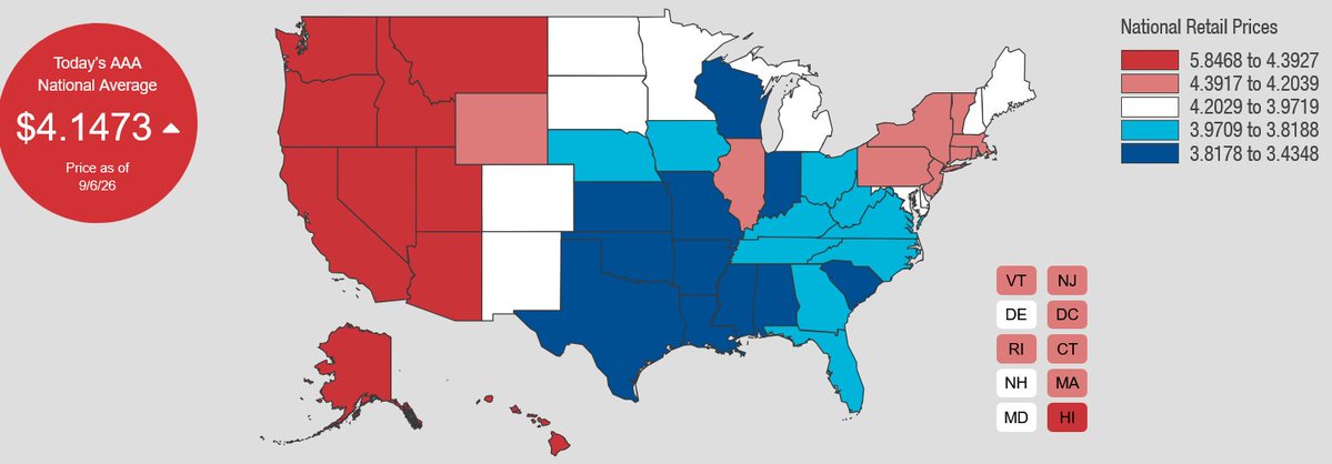 YouDontSay22893's tweet photo. @AwesomeNewsom @BarackObama Prices are only that high in the epic failure of a state called California.  It's caused by their insane taxes and regulations.  It was on average $6.44/gal in California in June 2022.  (That would be Biden/Obama's 3rd term).  US average today: $4.14.  https://t.co/bUeEnRccJQ https://t.co/fFE3yOtCmk
